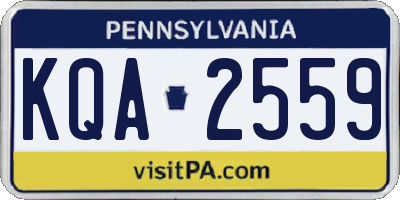 PA license plate KQA2559