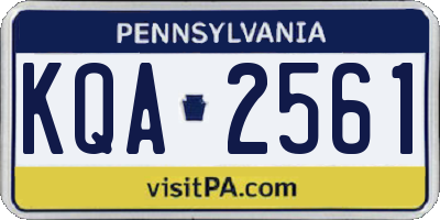 PA license plate KQA2561