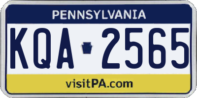 PA license plate KQA2565