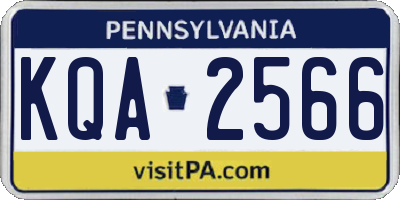 PA license plate KQA2566
