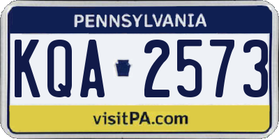 PA license plate KQA2573