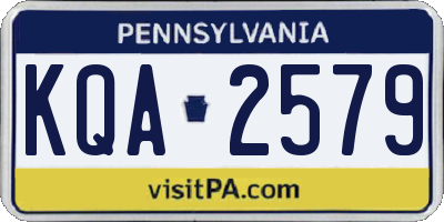 PA license plate KQA2579