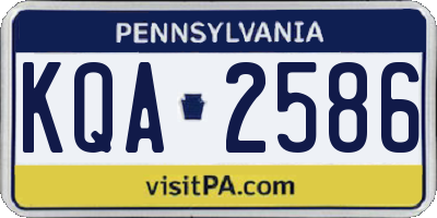 PA license plate KQA2586