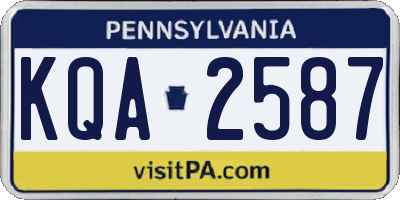 PA license plate KQA2587