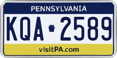 PA license plate KQA2589