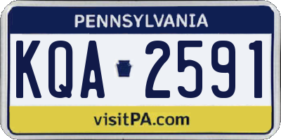 PA license plate KQA2591