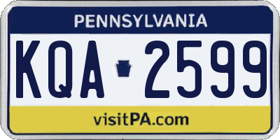 PA license plate KQA2599