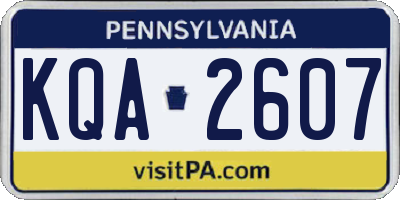 PA license plate KQA2607