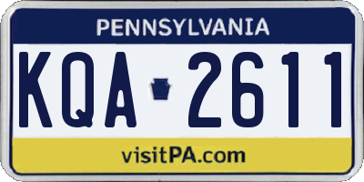 PA license plate KQA2611