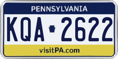 PA license plate KQA2622
