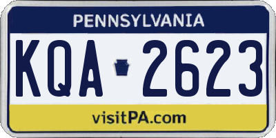 PA license plate KQA2623