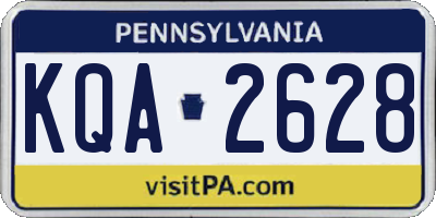 PA license plate KQA2628