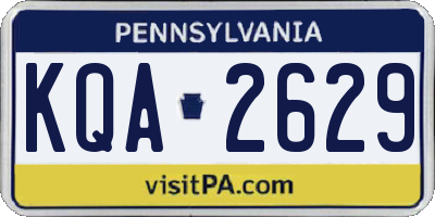 PA license plate KQA2629