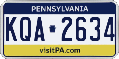 PA license plate KQA2634