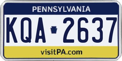 PA license plate KQA2637