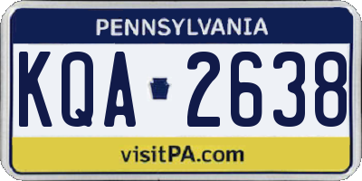 PA license plate KQA2638