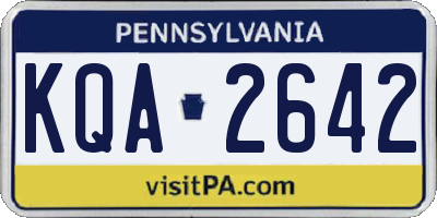 PA license plate KQA2642