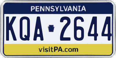 PA license plate KQA2644