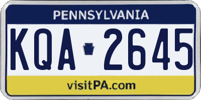 PA license plate KQA2645