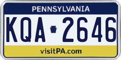 PA license plate KQA2646