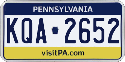 PA license plate KQA2652