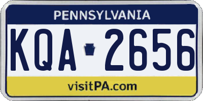 PA license plate KQA2656