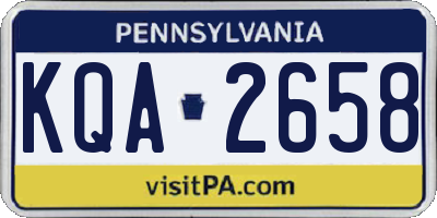 PA license plate KQA2658