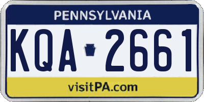 PA license plate KQA2661