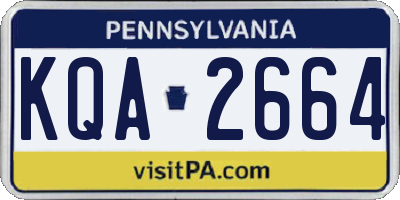 PA license plate KQA2664
