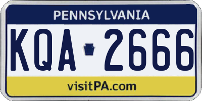 PA license plate KQA2666