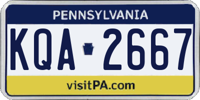 PA license plate KQA2667