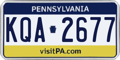 PA license plate KQA2677