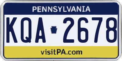 PA license plate KQA2678