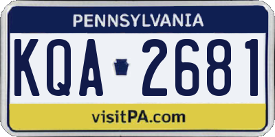 PA license plate KQA2681