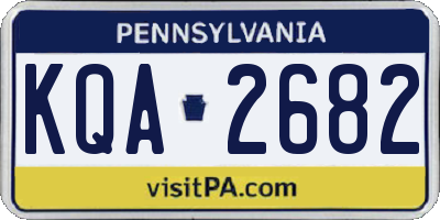 PA license plate KQA2682