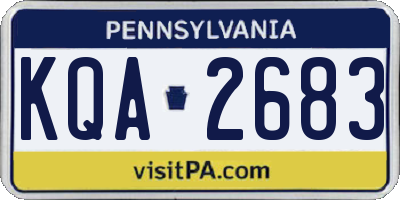 PA license plate KQA2683