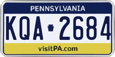 PA license plate KQA2684