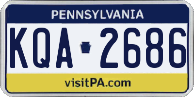 PA license plate KQA2686