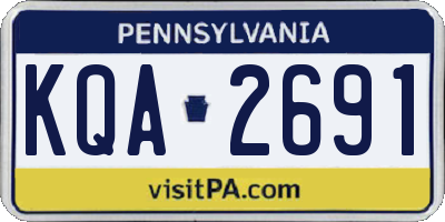 PA license plate KQA2691