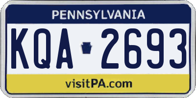 PA license plate KQA2693