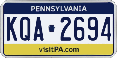 PA license plate KQA2694