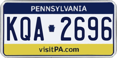 PA license plate KQA2696