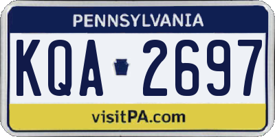 PA license plate KQA2697