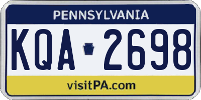 PA license plate KQA2698