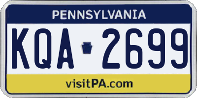 PA license plate KQA2699