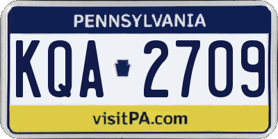 PA license plate KQA2709
