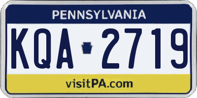 PA license plate KQA2719