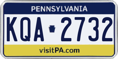 PA license plate KQA2732