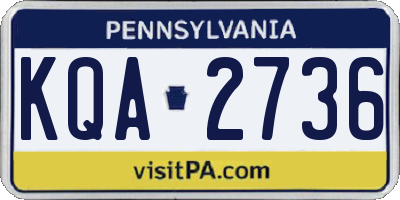 PA license plate KQA2736