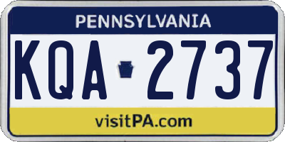 PA license plate KQA2737